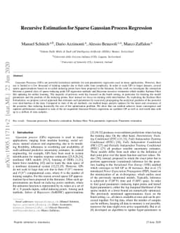Recursive Estimation for Sparse Gaussian Process Regression
