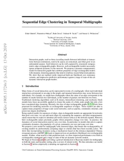 Sequential Edge Clustering in Temporal Multigraphs