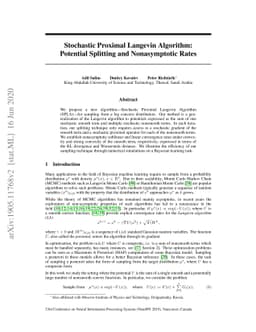 Stochastic Proximal Langevin Algorithm: Potential Splitting and
  Nonasymptotic Rates