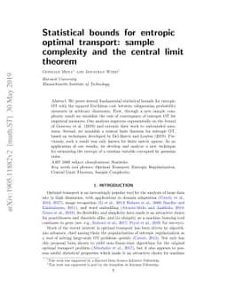 Statistical bounds for entropic optimal transport: sample complexity and
  the central limit theorem