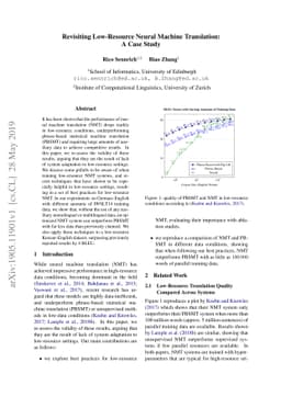 Revisiting Low-Resource Neural Machine Translation: A Case Study