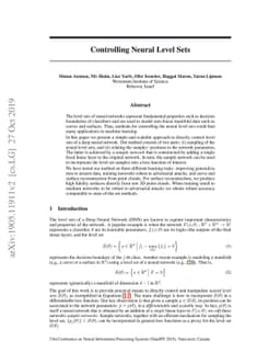 Controlling Neural Level Sets