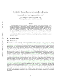 Certifiably Robust Interpretation in Deep Learning