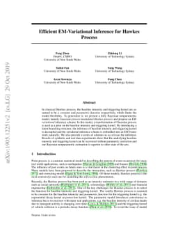 Efficient EM-Variational Inference for Hawkes Process