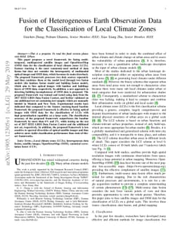 Fusion of Heterogeneous Earth Observation Data for the Classification of
  Local Climate Zones