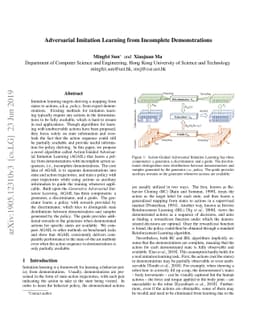 Adversarial Imitation Learning from Incomplete Demonstrations