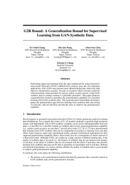 G2R Bound: A Generalization Bound for Supervised Learning from
  GAN-Synthetic Data