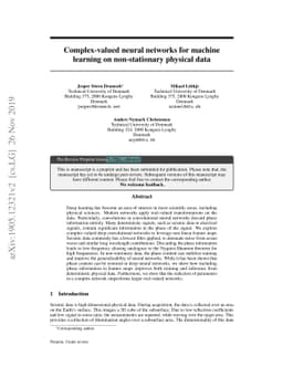 Complex-valued neural networks for machine learning on non-stationary
  physical data