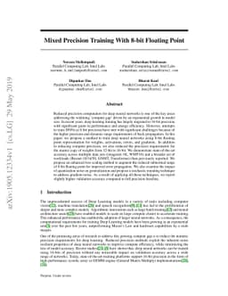 Mixed Precision Training With 8-bit Floating Point