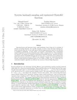 Nyström landmark sampling and regularized Christoffel functions