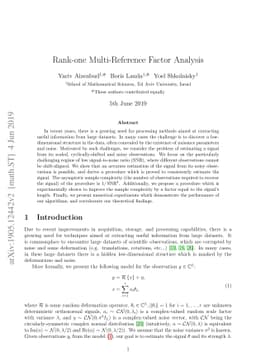 Rank-one Multi-Reference Factor Analysis