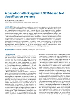 A backdoor attack against LSTM-based text classification systems