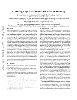 Exploiting Cognitive Structure for Adaptive Learning