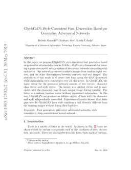 GlyphGAN: Style-Consistent Font Generation Based on Generative
  Adversarial Networks