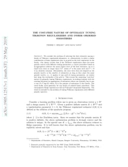The cost-free nature of optimally tuning Tikhonov regularizers and other
  ordered smoothers