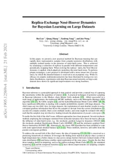 Replica-exchange Nosé-Hoover dynamics for Bayesian learning on large
  datasets