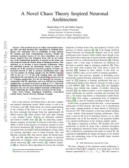 A Novel Chaos Theory Inspired Neuronal Architecture