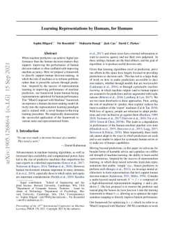 Learning Representations by Humans, for Humans