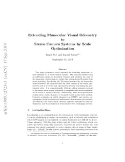 Extending Monocular Visual Odometry to Stereo Camera Systems by Scale
  Optimization