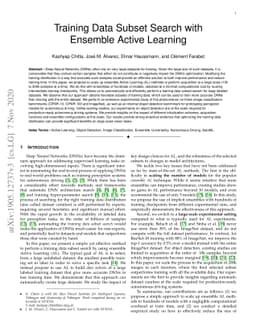 Training Data Subset Search with Ensemble Active Learning