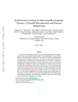 Reinforcement Learning for Slate-based Recommender Systems: A Tractable
  Decomposition and Practical Methodology