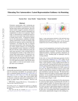 Educating Text Autoencoders: Latent Representation Guidance via
  Denoising