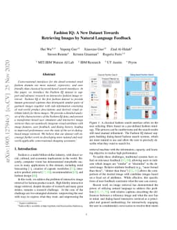 Fashion IQ: A New Dataset Towards Retrieving Images by Natural Language
  Feedback