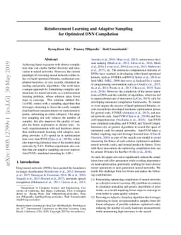Reinforcement Learning and Adaptive Sampling for Optimized DNN
  Compilation