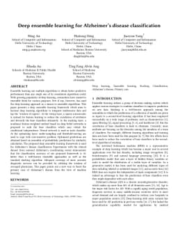 Deep ensemble learning for Alzheimers disease classification