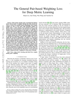 The General Pair-based Weighting Loss for Deep Metric Learning