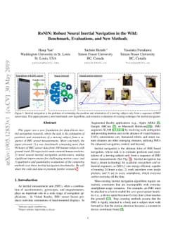 RoNIN: Robust Neural Inertial Navigation in the Wild: Benchmark,
  Evaluations, and New Methods