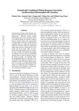 Semantically Conditioned Dialog Response Generation via Hierarchical
  Disentangled Self-Attention
