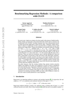 Benchmarking Regression Methods: A comparison with CGAN