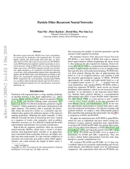 Particle Filter Recurrent Neural Networks