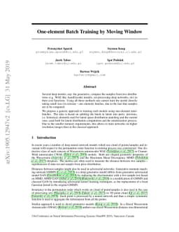 One-element Batch Training by Moving Window