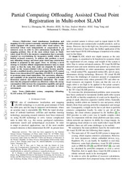 Partial Computing Offloading Assisted Cloud Point Registration in
  Multi-robot SLAM