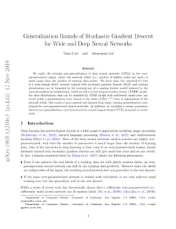 Generalization Bounds of Stochastic Gradient Descent for Wide and Deep
  Neural Networks