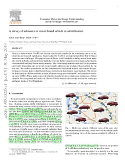 A survey of advances in vision-based vehicle re-identification