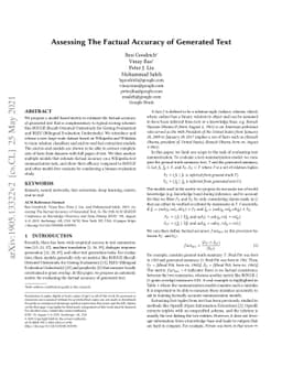Assessing The Factual Accuracy of Generated Text
