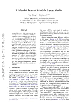 A Lightweight Recurrent Network for Sequence Modeling
