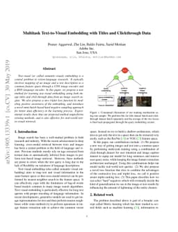 Multitask Text-to-Visual Embedding with Titles and Clickthrough Data