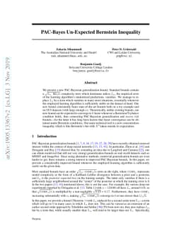 PAC-Bayes Un-Expected Bernstein Inequality