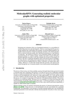 MolecularRNN: Generating realistic molecular graphs with optimized
  properties