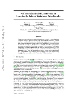 On the Necessity and Effectiveness of Learning the Prior of Variational
  Auto-Encoder