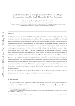 Joint Representation of Multiple Geometric Priors via a Shape
  Decomposition Model for Single Monocular 3D Pose Estimation