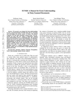 FUNSD: A Dataset for Form Understanding in Noisy Scanned Documents