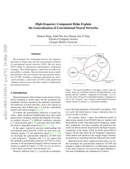 High Frequency Component Helps Explain the Generalization of
  Convolutional Neural Networks