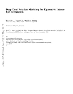 Deep Dual Relation Modeling for Egocentric Interaction Recognition