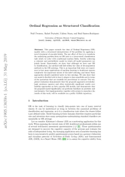 Ordinal Regression as Structured Classification