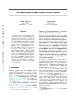Neural Likelihoods for Multi-Output Gaussian Processes